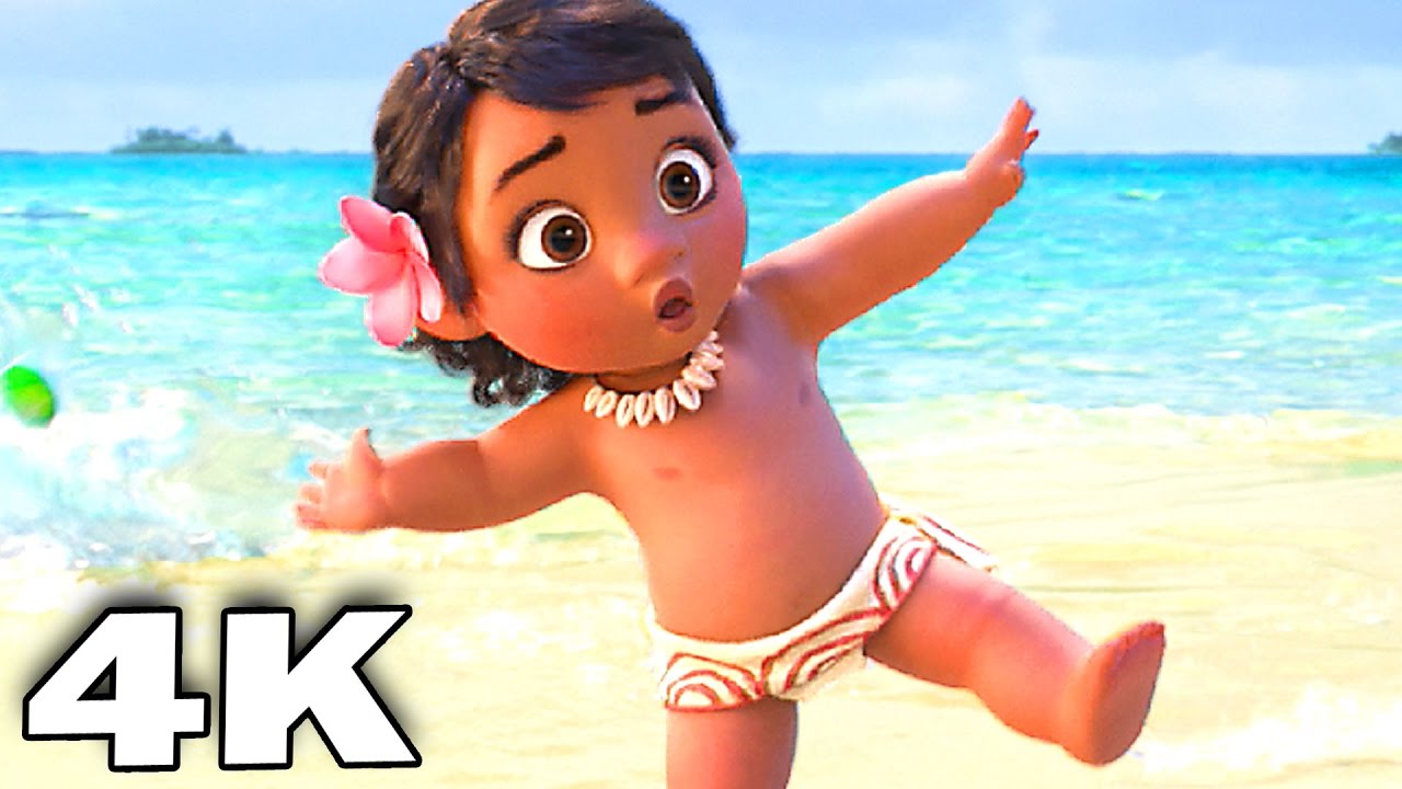 Disney’s MOANA – BABY Discovers The Ocean 4K Clip ! (Animation, 2017)