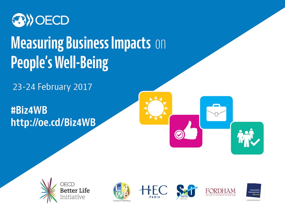 NOW: Wellbeing as #business concept, follow discussions on measuring biz impacts…