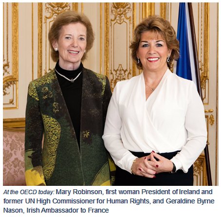 Mary Robinson at OECD today, powerful advocate for #climate justice for the poor…