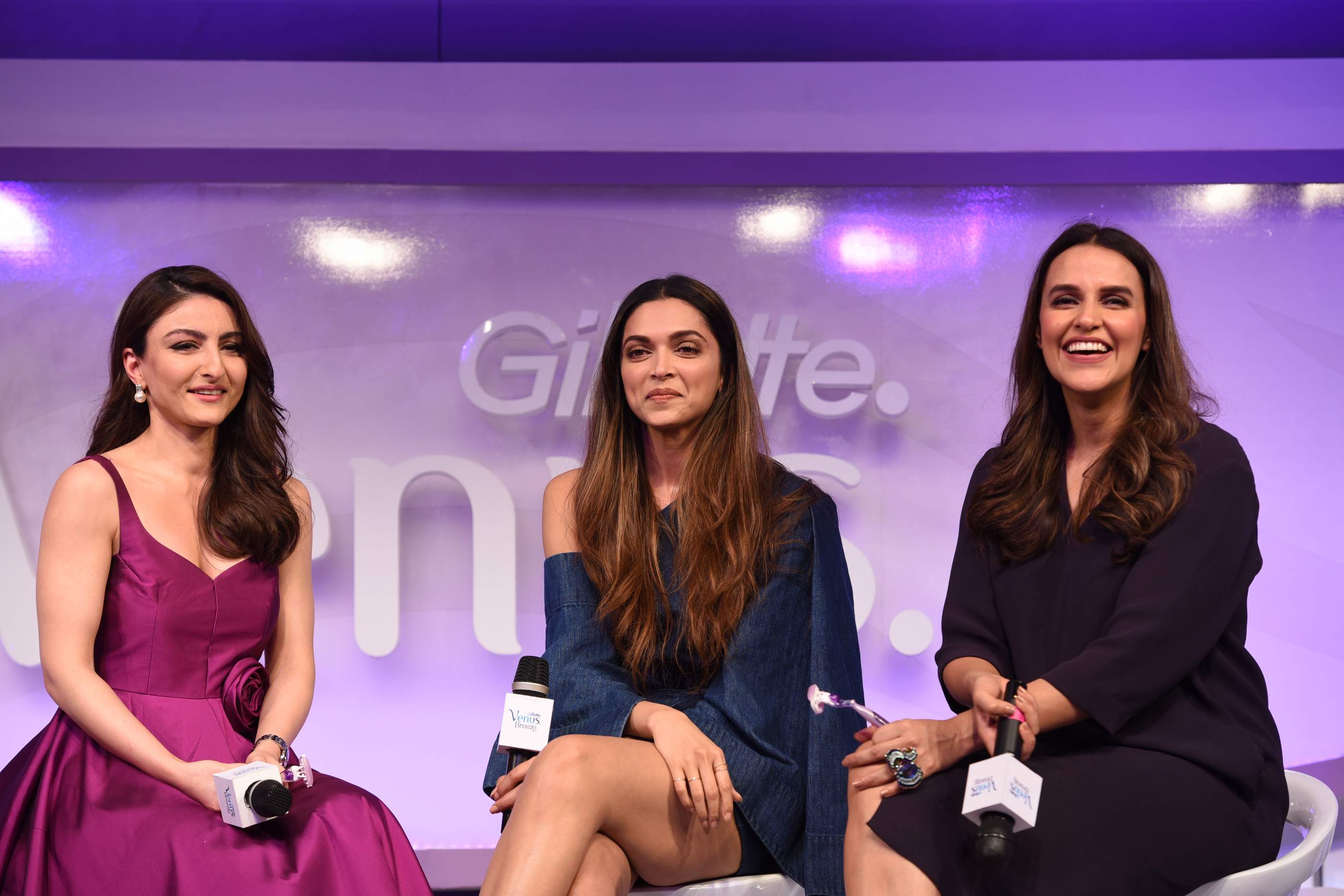 Beautiful Deepika Padukone, Soha Ali Khan & Neha Dhupia | Gillette Venus Breeze