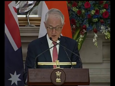 PM Modi at Exchange of Agreements & Press Statements with PM of Australia, Mr. Malcolm Turnbull