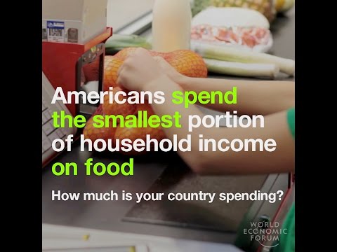 Americans spend the smallest portion of household income on food   How much is your country spending
