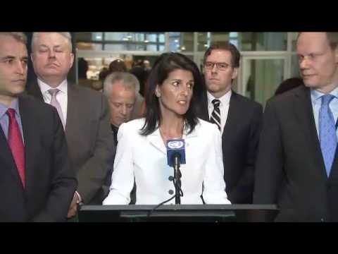 A total ban on nuclear weapons? – Media Stakeout with Nikki Haley and others