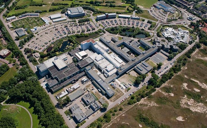 Cool aerial view of ESTEC, ESA’s technical centre in the Netherlands, photograph…