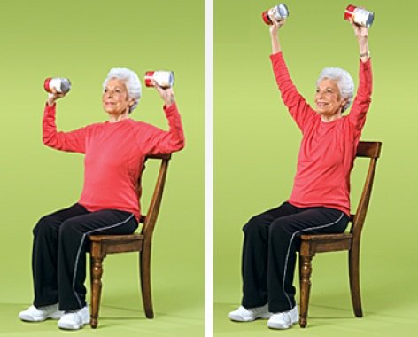 Weight-bearing exercises strengthen muscles. Try using bottles of water or soup …
