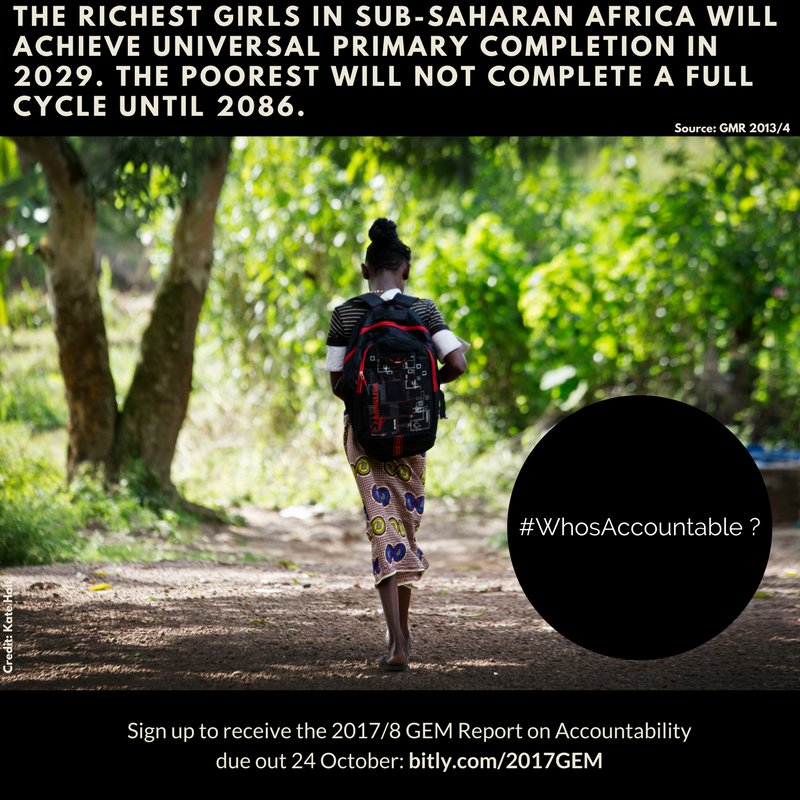 #WhosAccountable for ensuring girls in SS Africa achieve universal primary compl…