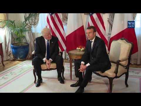 President Trump meets with President Emmanuel Macron of France