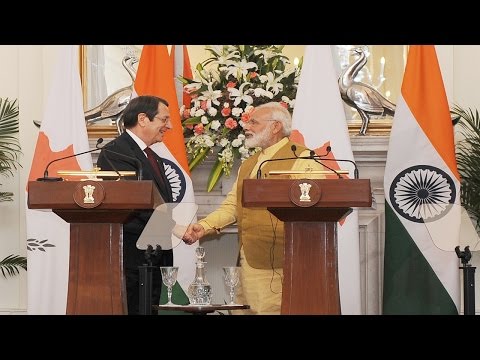 PM Modi at Exchange of Agreements & Press Statement with President of Cyprus Mr. Nicos Anastasiades