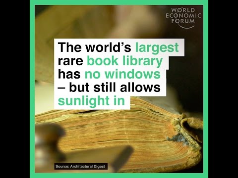 The world’s largest rare book library has no windows but still allows sunlight in