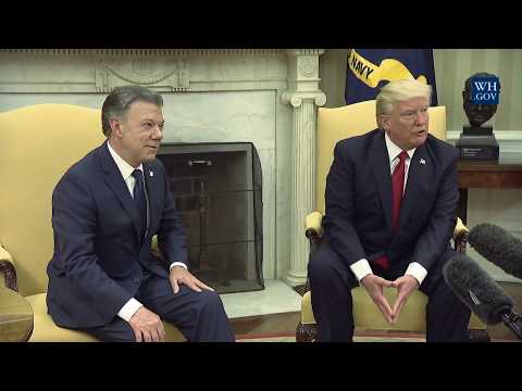 President Trump Meets with President Santos