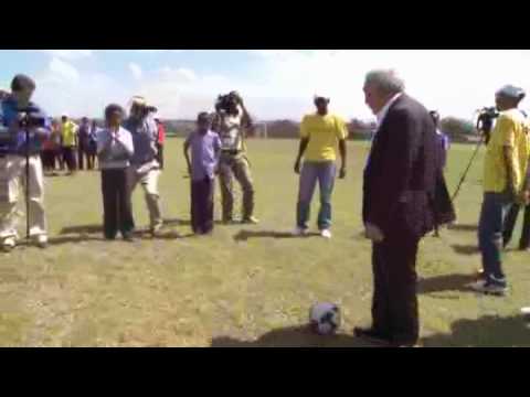 Goal! IMF Chief Strauss Kahn Visits South African Soccer Club