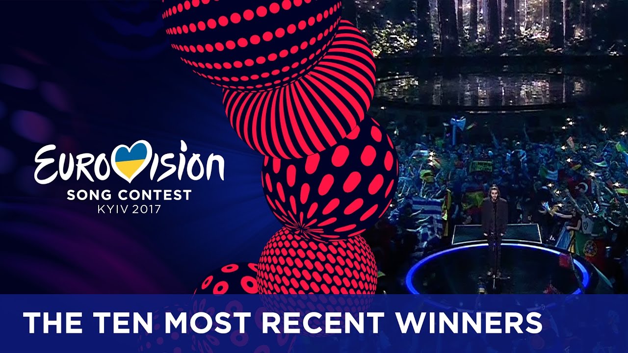 The ten most recent winners of the Eurovision Song Contest