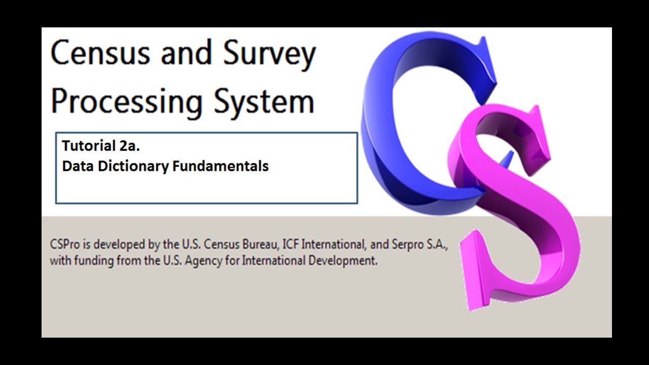CSPro: Data Dictionary Fundamentals