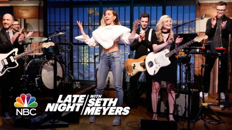 Miley Cyrus Sits in with Late Night’s 8G Band