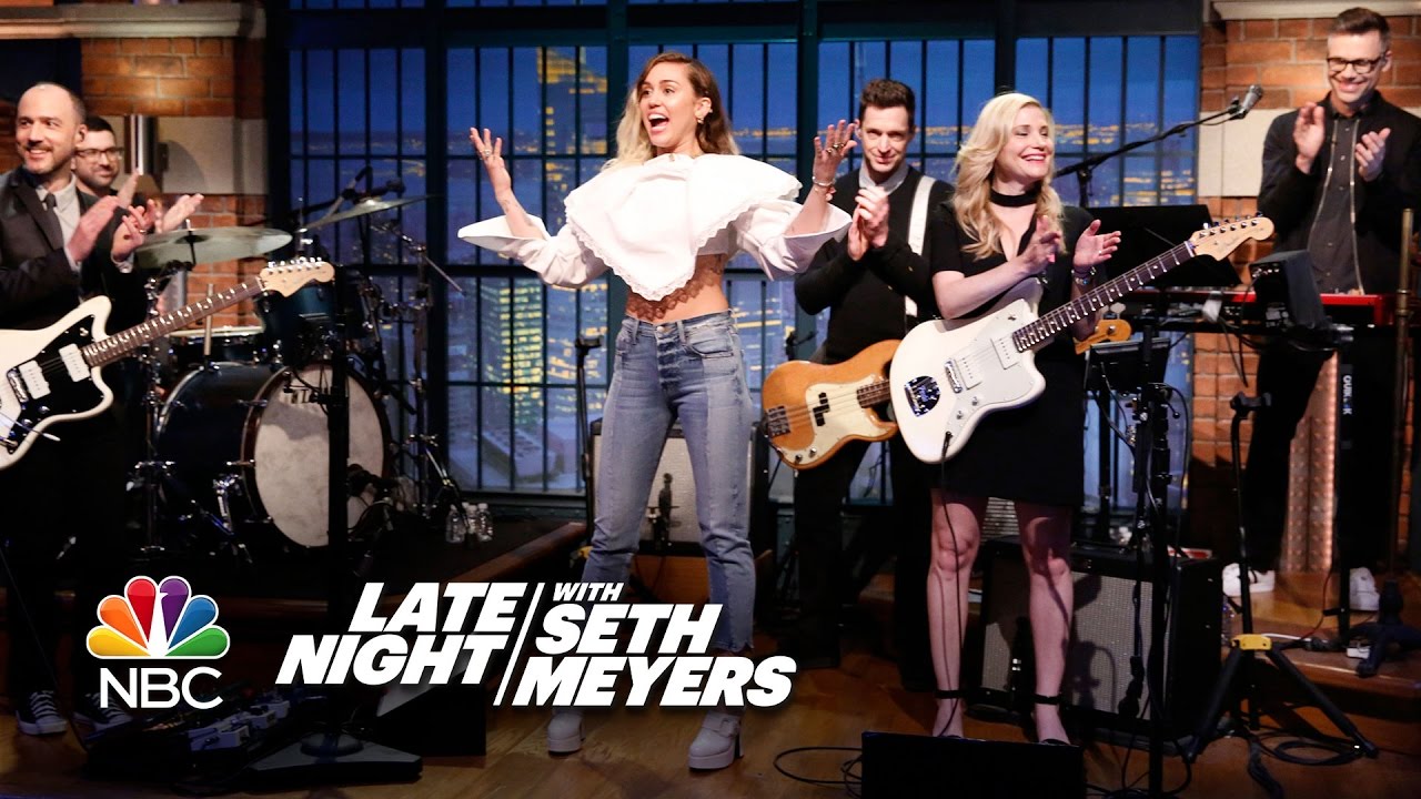 Miley Cyrus Sits in with Late Night’s 8G Band