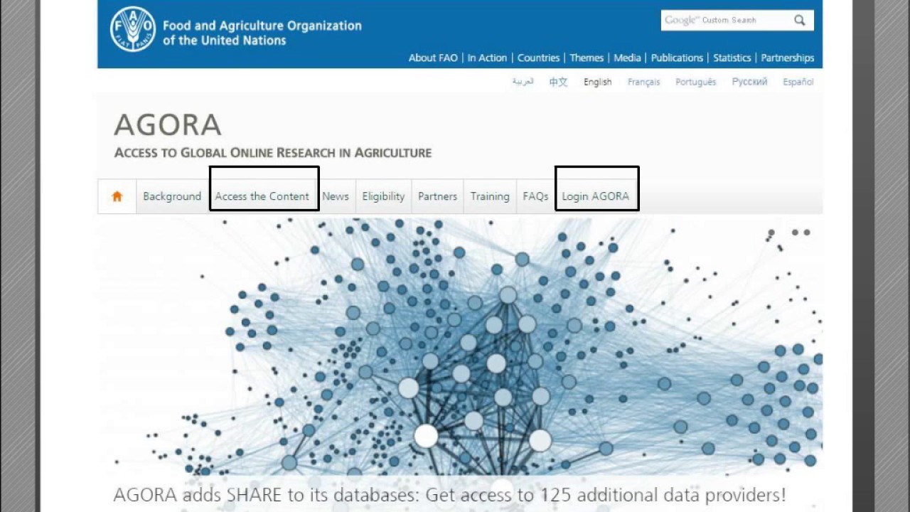 Literature Research on Nutrition – Browsing AGORA