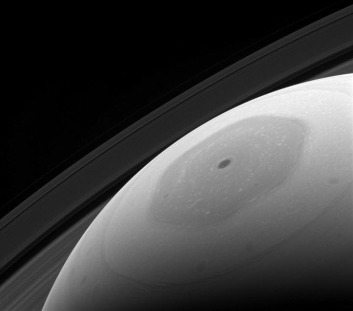 Saturn’s hexagonal polar jet stream is the shining feature of almost every view …