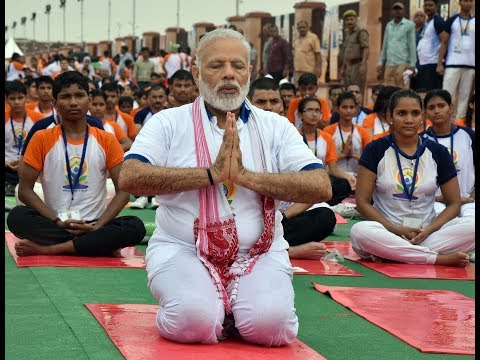 PM Modi at Mass Yoga Demonstration on the occasion of International Yoga Day in Lucknow