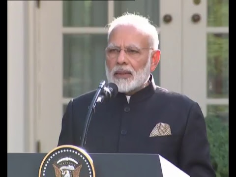 PM Modi at the Joint Press Statements with President Trump in Washington DC