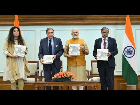 PM Modi releases the Platinum Jubilee Milestone Book of Tata memorial via VC