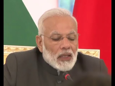 PM Modi at Exchange of Agreements and Press Statements with President of the Russia Vladimir Putin