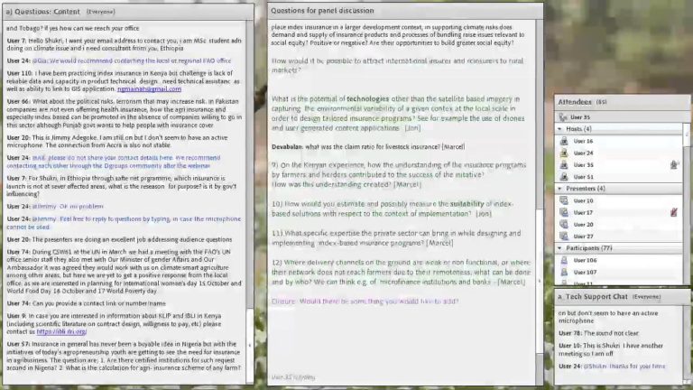 Webinar discussion (part 2): Index-based insurance for risk management …