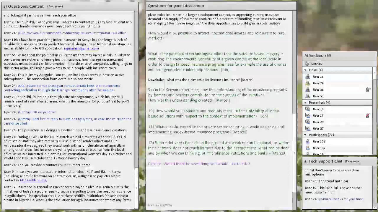 Webinar discussion (part 2): Index-based insurance for risk management …
