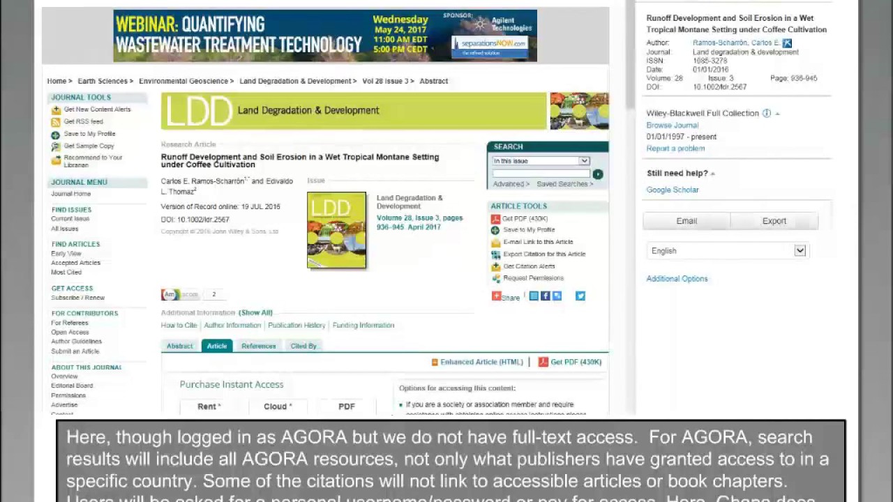 Finding AGORA resources by keyword – Literature Research with Summon