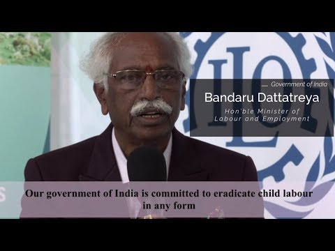 Bandaru Dattatreya, Minister of Labour & Employment, speaks to ILO [En…