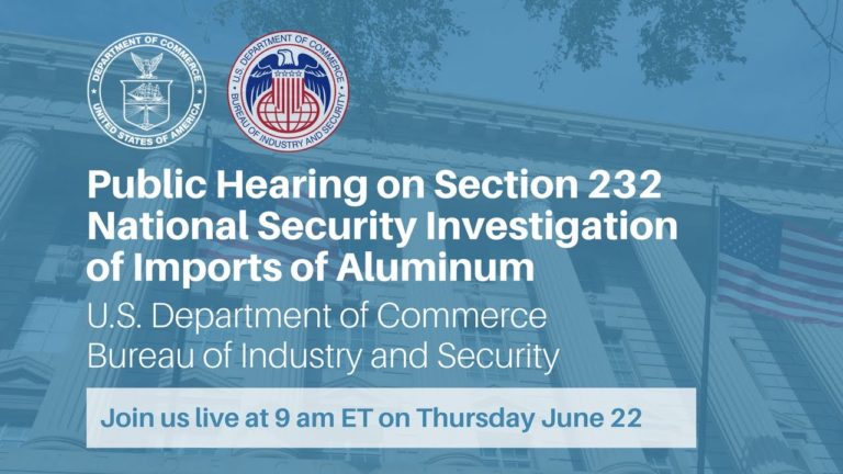 Public Hearing on Section 232 Investigation of Aluminum Imports on Natio…