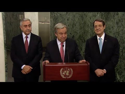 UN Secretary-General meeting with the two Cypriot leaders