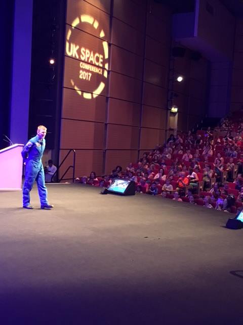 British ESA astronaut Tim Peake speaking to a packed hall of youngsters today at…