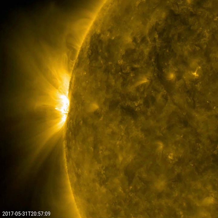 A pair of relatively small but frenetic active regions rotat…