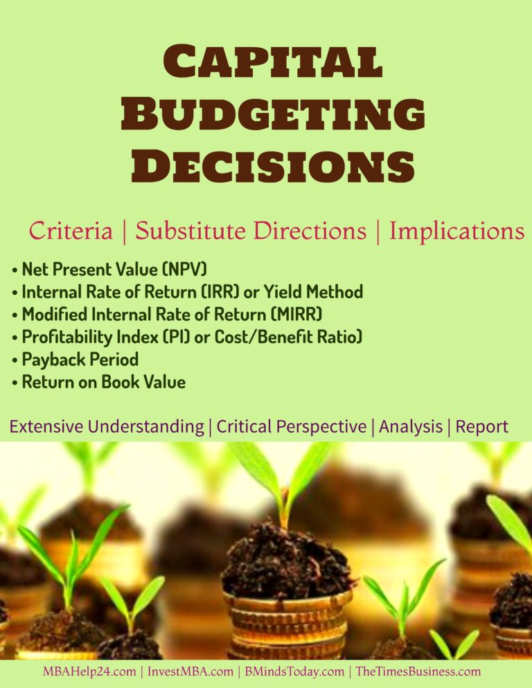 Capital Budgeting | Criteria | Substitute Directions