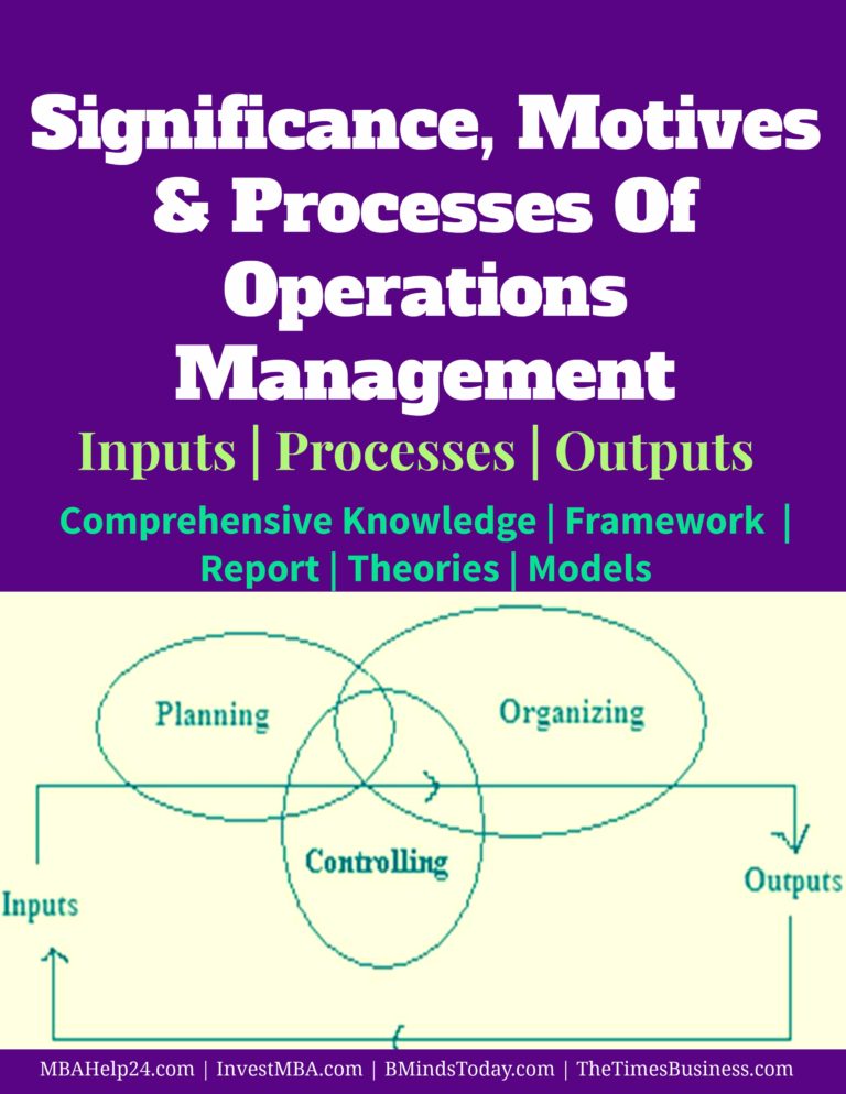 Processes Of Operations Management | Significance | Motives