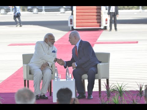 PM Narendra Modi arrives to a warm welcome in in Jerusalem, Israel