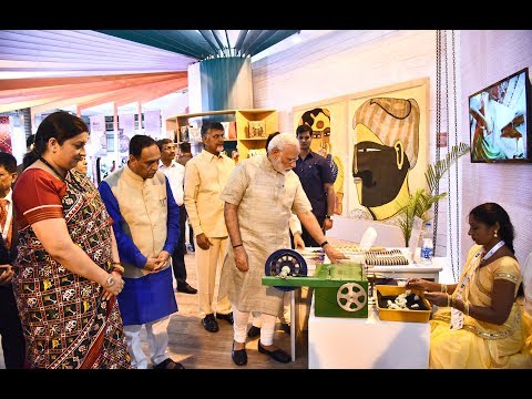 PM Narendra Modi’s Visit to Textile India 2017 Exhibition in Gandhinagar, Gujarat