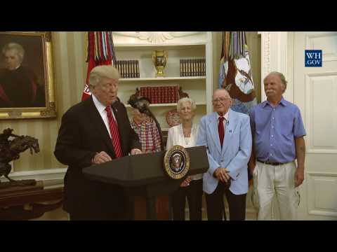 President Trump Visits with Survivors from the USS Arizona
