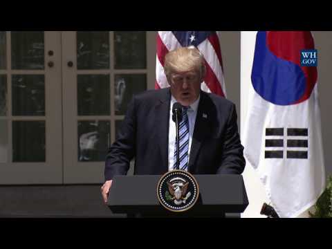President Trump Gives Joint Statements with President Moon