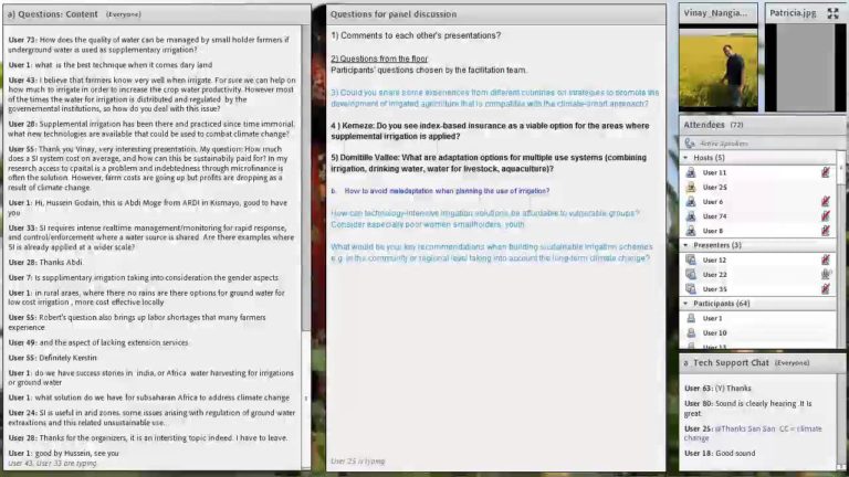 Webinar discussion: irrigation in climate-smart agriculture (part 1)