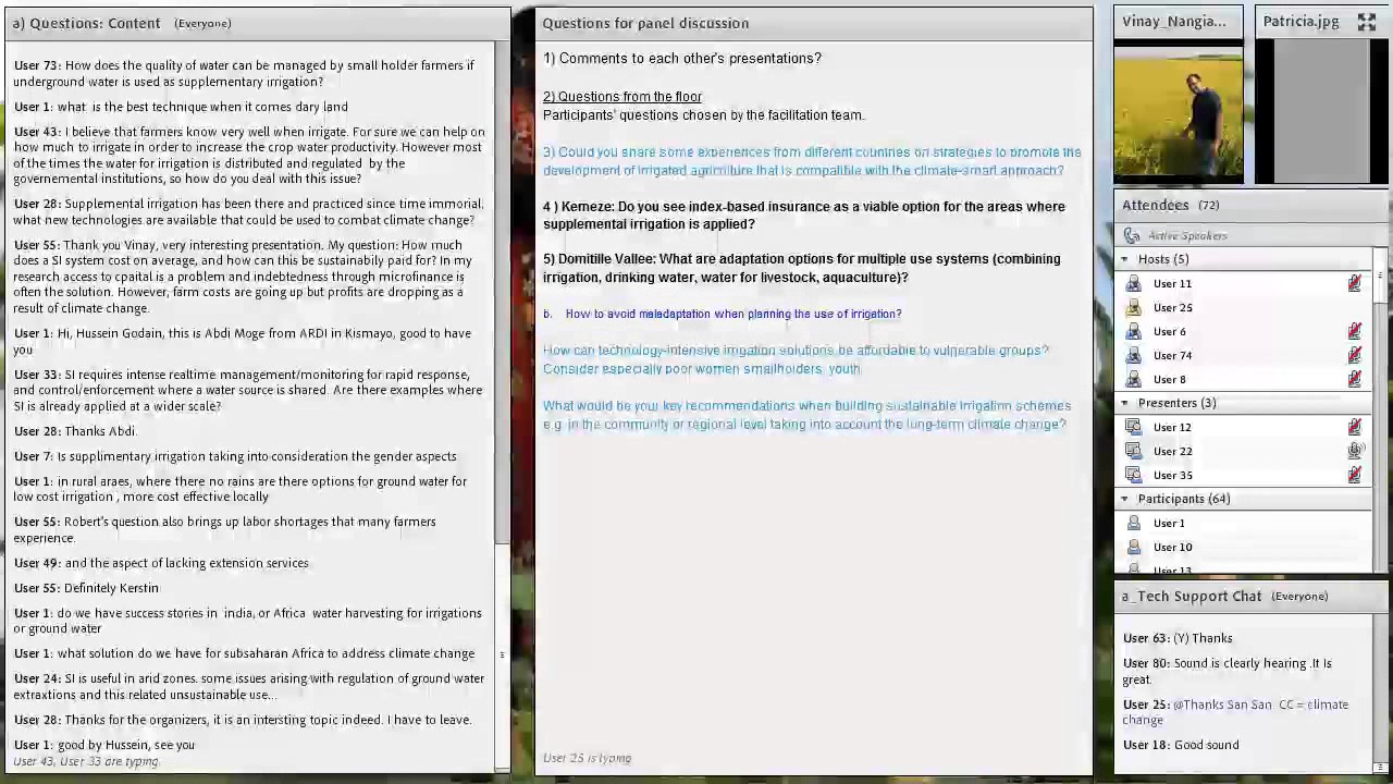 Webinar discussion: irrigation in climate-smart agriculture (part 1)