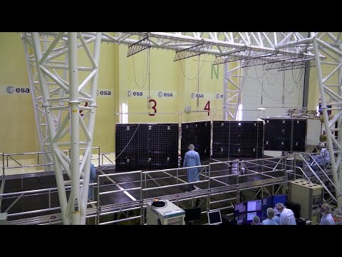 Mercury Transfer Module solar wing deployment