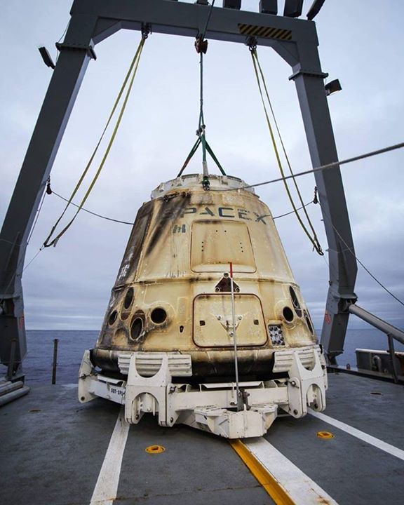 SpaceX CRS-11 spacecraft recovered yesterday in the Pacific Ocean – good job too…