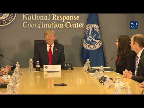President Trump receives a FEMA briefing on hurricane season