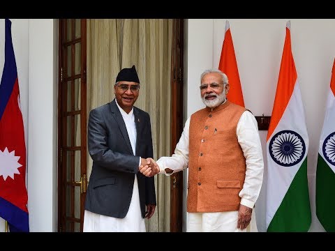 PM Modi with PM of Nepal Mr. Sher Bahadur Deuba at Joint Press Statements