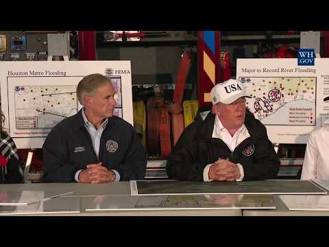 President Trump Receives a Briefing on Hurricane Harvey Relief Efforts