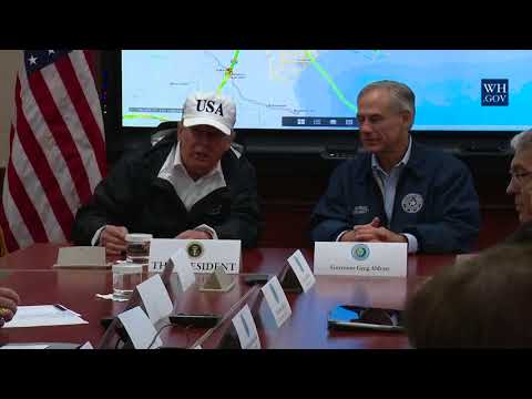 President Trump Receive a Briefing on Hurricane Harvey with State Leadership