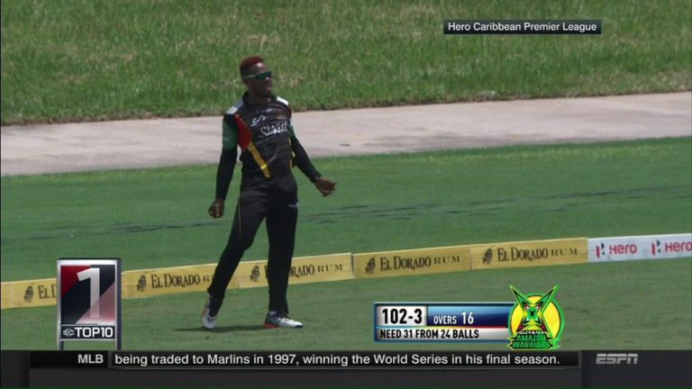 Fabian Allen takes a screamer in the Caribbean Premier League