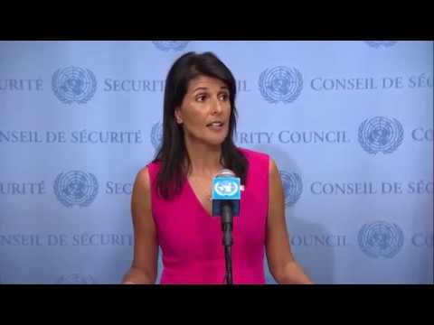 Nikki Haley (USA) on Iran, UNIFIL, Venezuela & other topics – Press Stakeout (25 August 2017)