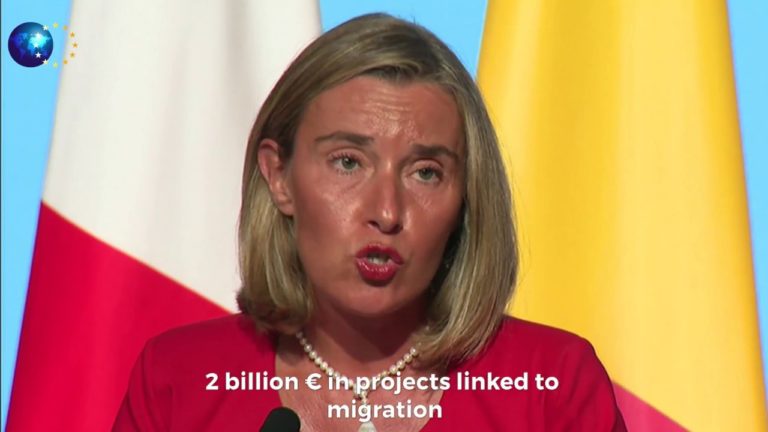 Federica Mogherini at the migration summit in Paris [Italian]